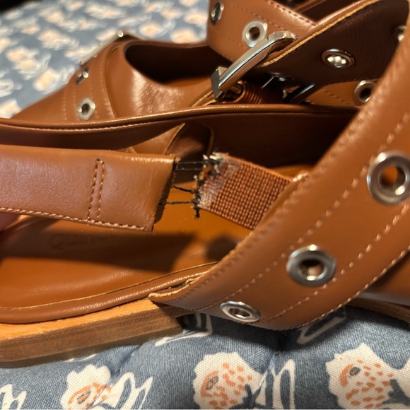 Quince Italian Leather Slingback Flats 🤎 Brown | Size 10 | Repair Needed - Picture 8 of 10